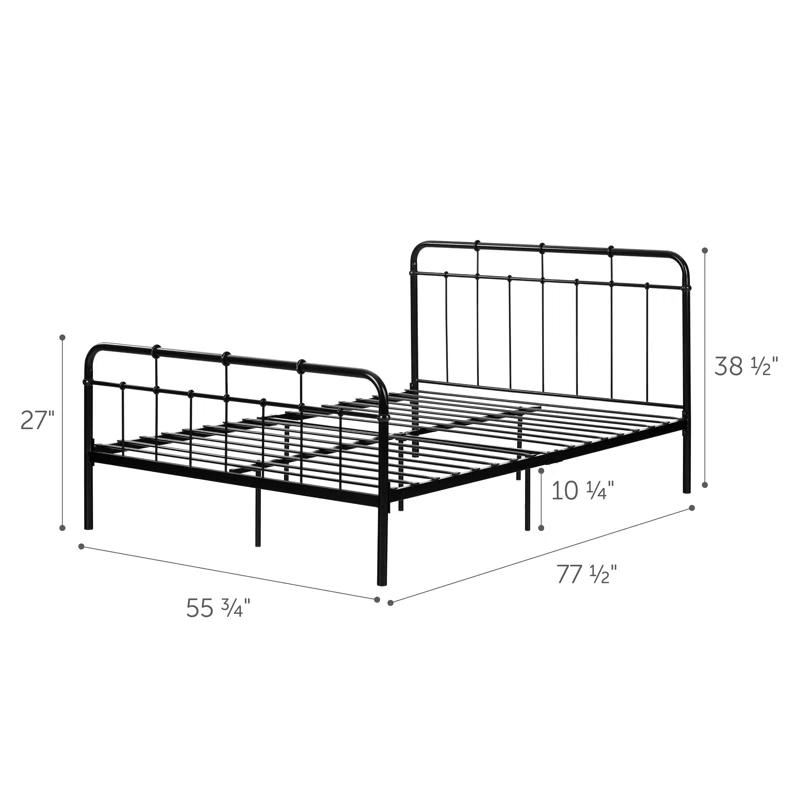 South Shore Fernley Complete Bed Pure Black
