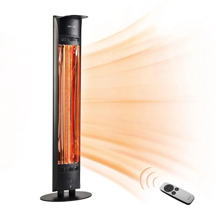 EAST OAK 1500W Electric Patio Heater with IP65 Tip-over Protection Waterproof