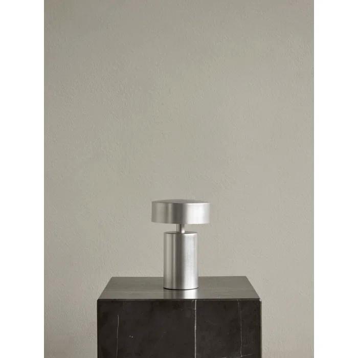 Cordless Brushed Aluminum Adjustable Outdoor Table Lamp