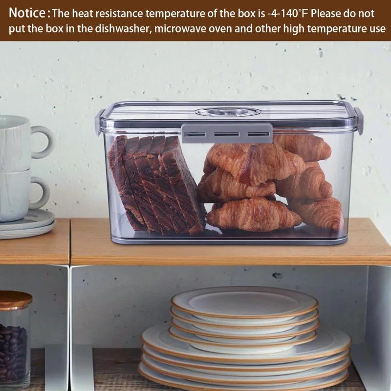 Rebrilliant Bread Box Bread Boxes for Kitchen Counter Airtight, Time Recording Bread Storage