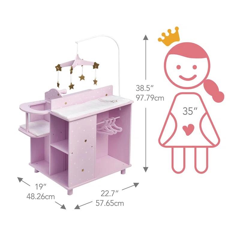 Teamson Kids Olivia's Little World Wooden Doll Changing Station