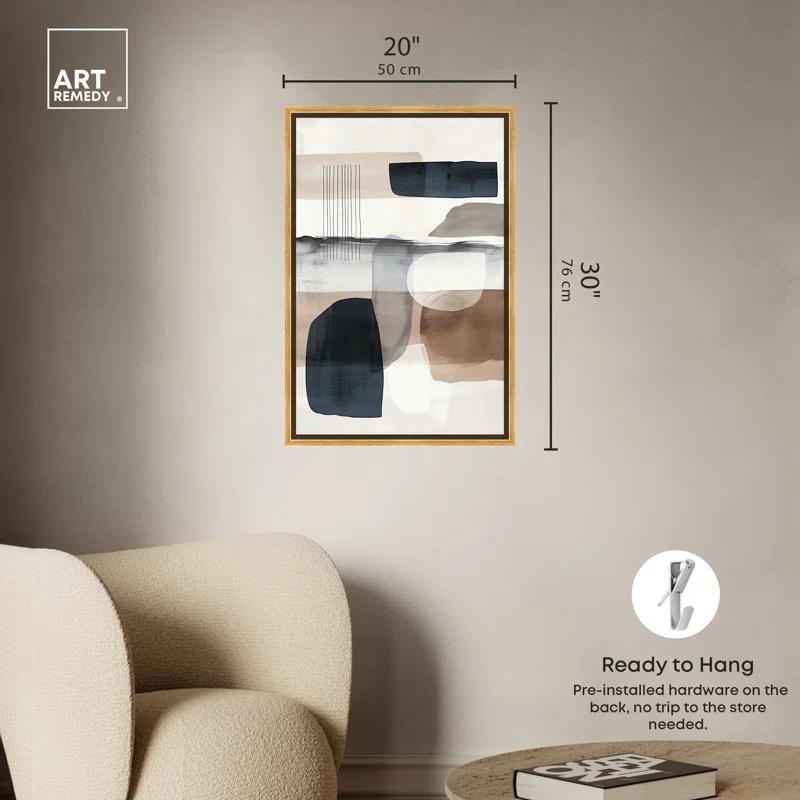 Art Remedy Shapes Abstracts " Layers Of Depth " by Art Remedy on Canvas