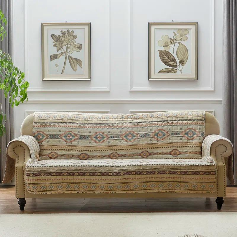 Barefoot Bungalow Phoenix Southwest Geo Quilted Reversible Sofa Slipcover