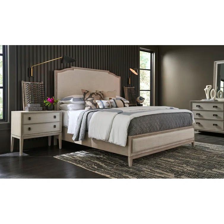 King Upholstered Bed with Soft Matte Black Hardware