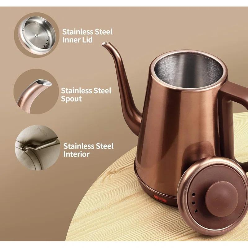 Zolosh Gooseneck Electric Kettle with Thermometer 1L