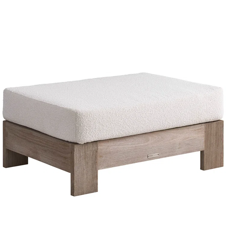 Coastal Living™ by Universal Furniture Saratoga Teak Outdoor Ottoman with Sunbrella® Cushion