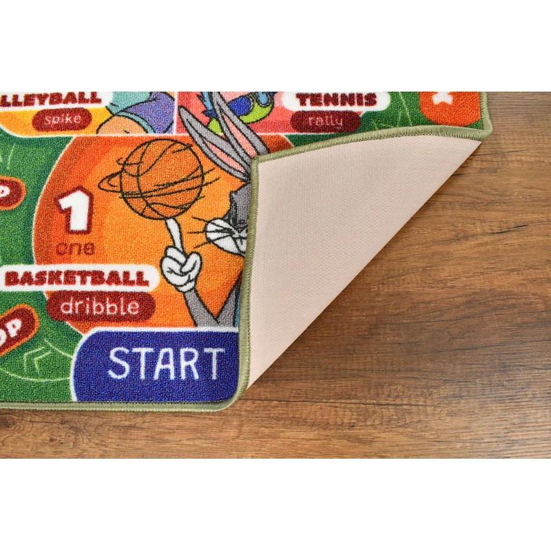 KC Cubs Looney Tunes Hopscotch Number Educational Learning Fun Game Non Slip Kids Rug Classroom Playroom