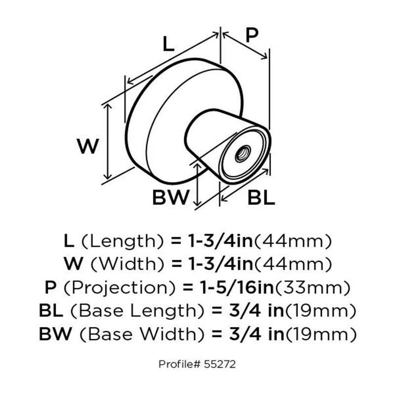 Amerock Blackrock 1 5/8" Diameter Mushroom Knob
