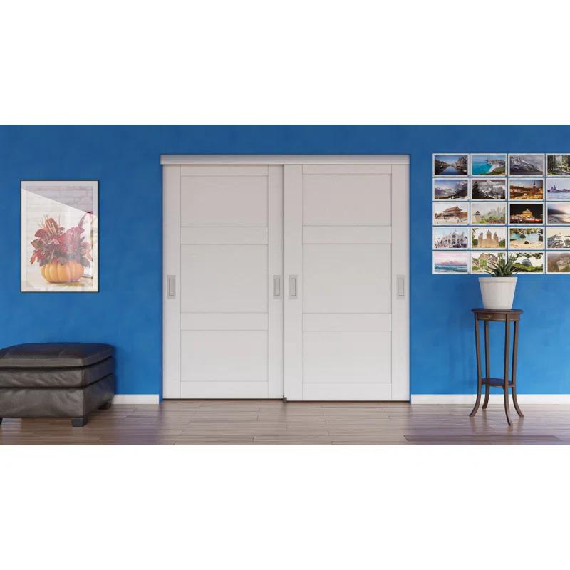 Villar Home Designs 3 Pack Heavy Duty Sliding Bypass Door Hardware KIT Set 72 Inch for Bypass Doors