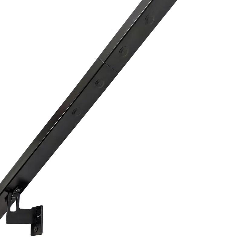 Modern Aluminum Handrail Grab Bar Kit, Adjustable Steel Brackets, Returns to Wall, Powder Coat