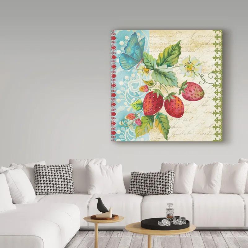 Trademark Fine Art Jean Plout " Vintage Fruit Strawberries " by Jean Plout