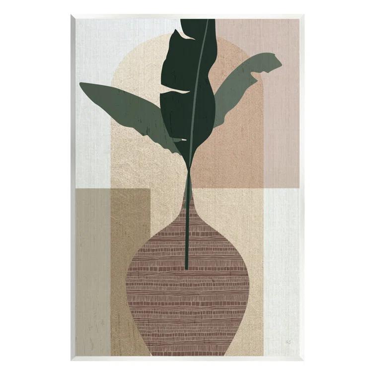 Stupell Industries Ba-239-Wood " Earth Tones Plant Sprig " by Susan Jill