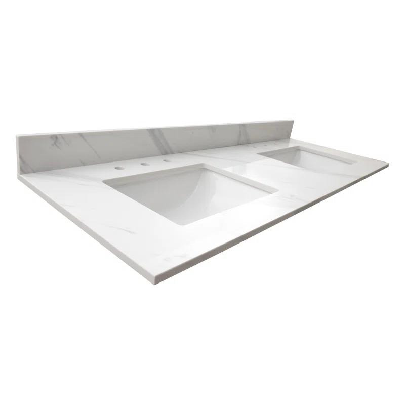 MSI 61 in. x 22 in. D Bathroom Vanity Top with Double Sinks