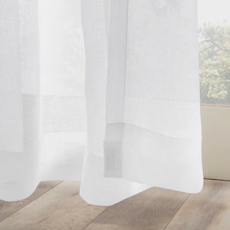 No. 918 Millennial Amina Open Weave Indoor/Outdoor Sheer Tab Top Curtain Panel