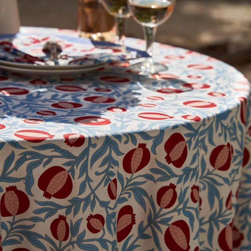 Square Floral Cotton Tablecloth