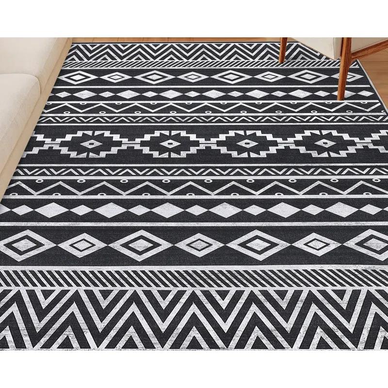 Union Rustic Soft Area Rug, Anti Slip, Washable, Pet Friendly, Boho Modern Carpet for Living Room Bedroom