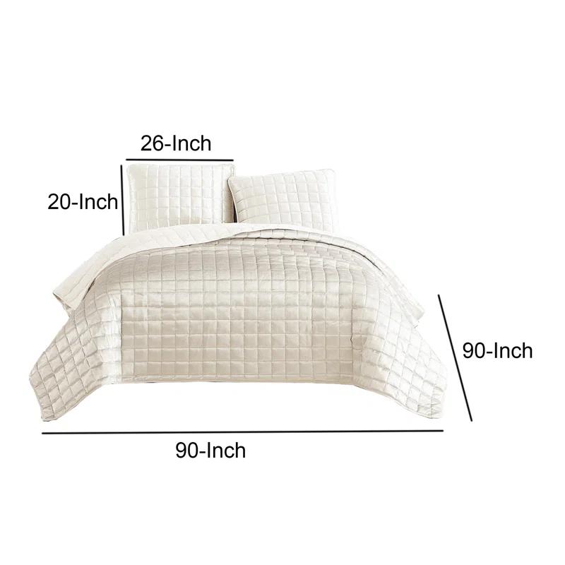 Benjara Microfiber 3 Piece Coverlet Set