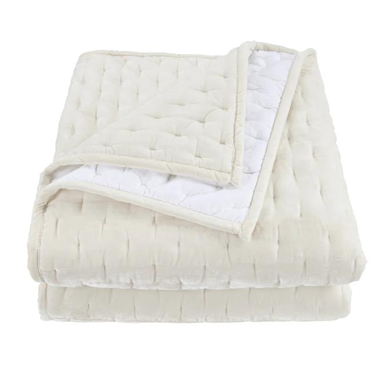 Stella Faux Silk Velvet Classic Chic Modern Rustic Romantic Western 1 Piece Quilt