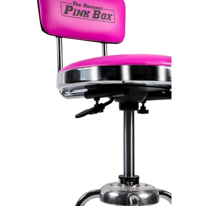 The Original Pink Box Swivel Upholstered Adjustable Height Counter Stool with Metal Frame