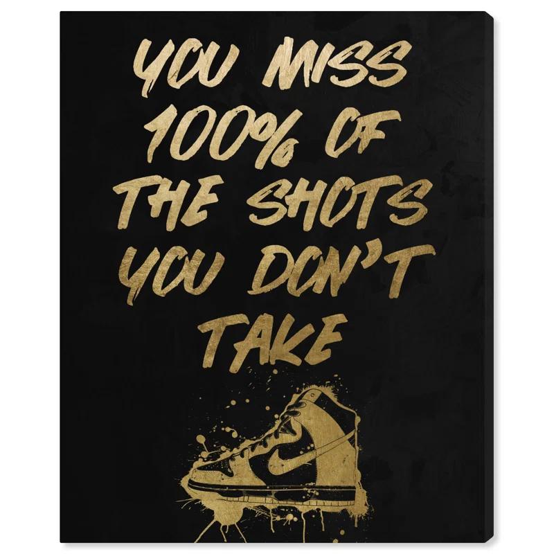 Notori Art The Shots You Take Gold Man Cave Artwork by Notoriart | Wayfair