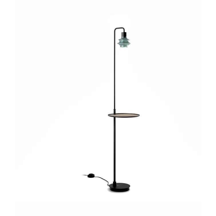 Bover Drop 51.57'' Ebony Black Task Floor Lamp with USB