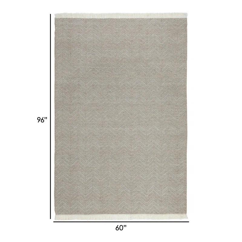 Handmade Flatweave Neutral Gray Rug