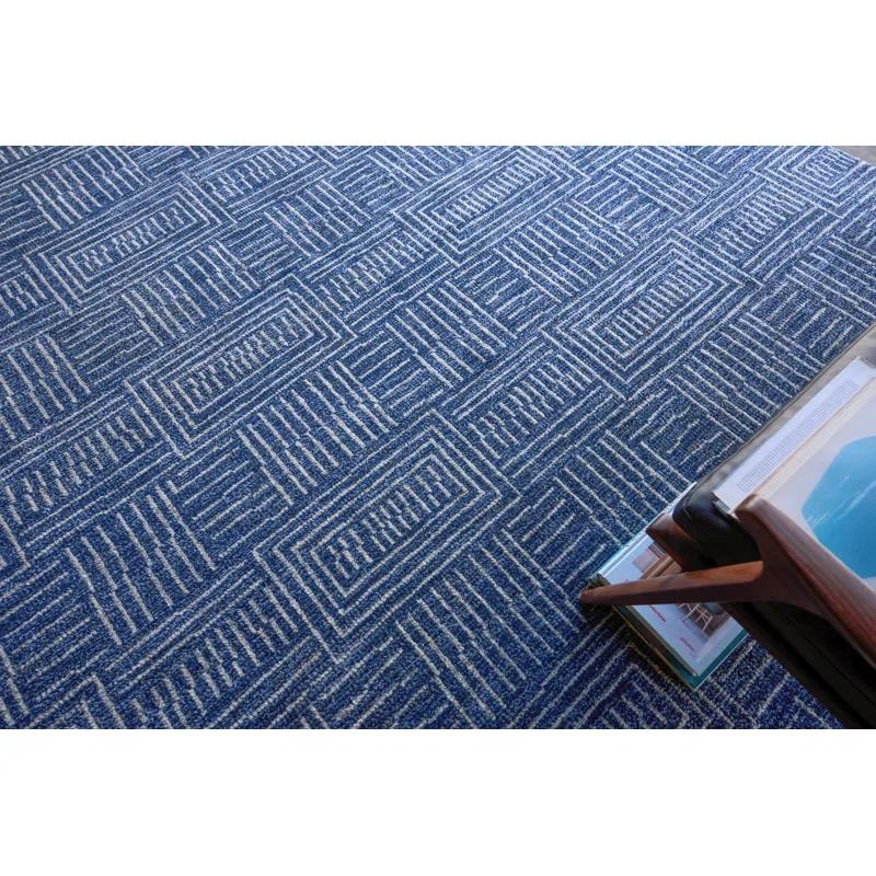 Exquisite Rugs Aldridge Hand-Knotted New Zealand Wool/ Bamboo Silk Blue/Ivory Area Rug