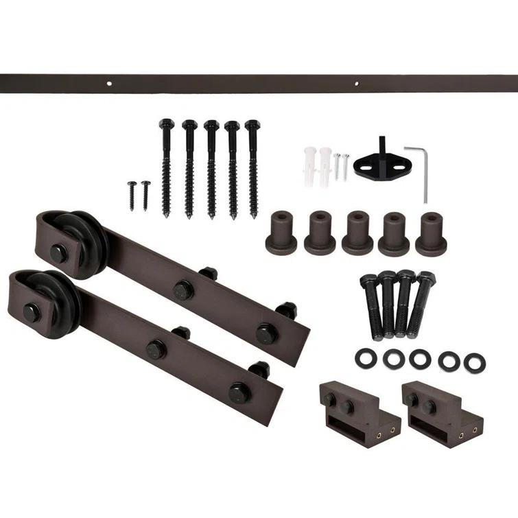 Calhome Paneled Manufactured Wood And Metal Barn Door With Installation Hardware Kit