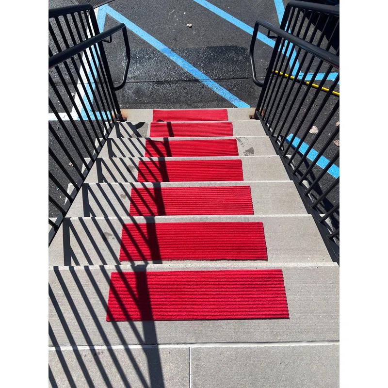 Ottomanson Lifesaver Non-Slip Rubberback Scrape Rib Indoor/Outdoor Stair Treads