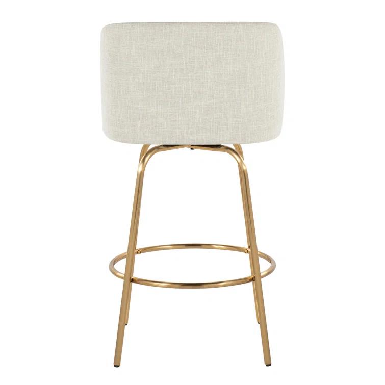 LumiSource Toriano Swivel Upholstered Counter Stool with Metal Frame (Set of 2)