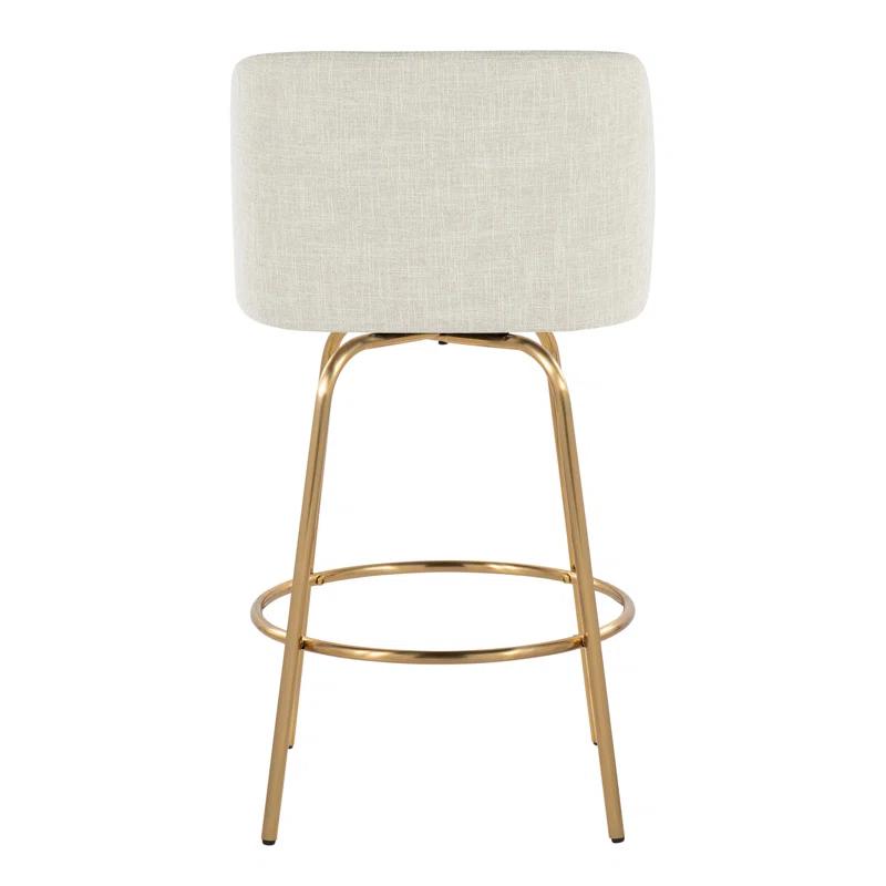 Toriano Swivel Upholstered Counter Stool with Metal Frame (Set of 2)