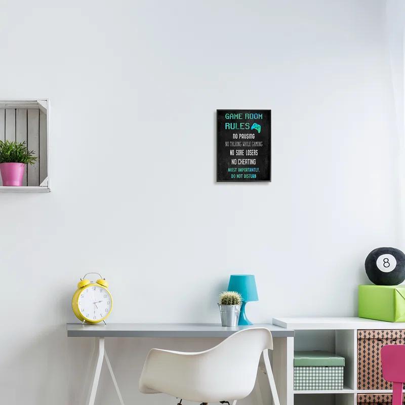 Stupell Industries Vintage Game Room Rules Single Picture Frame Print on Canvas