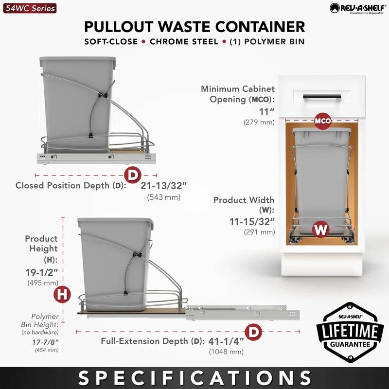 Rev-A-Shelf Rev-A-Shelf Double 27 qt. Pullout Trash Containers