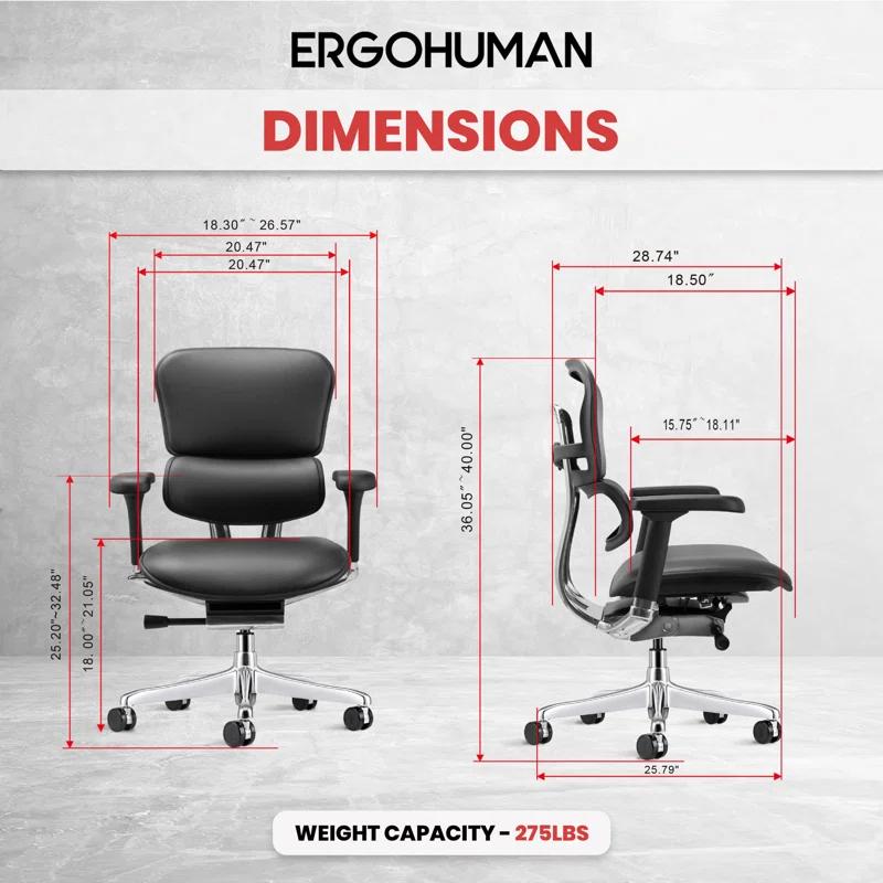 Eurotech Seating Ergohuman Leather Task Chair