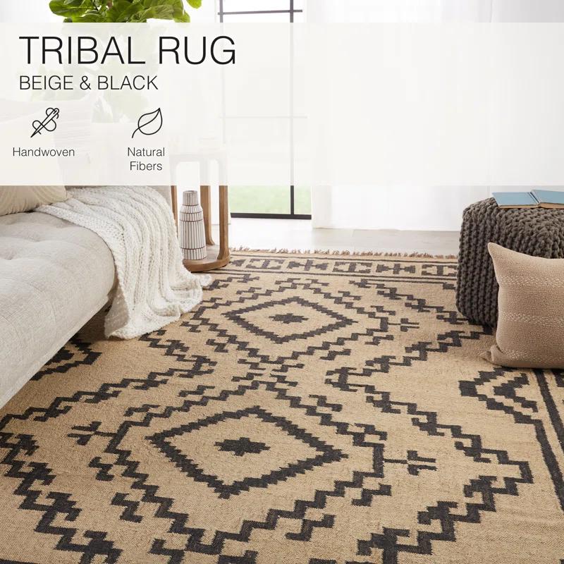 Louie Jute / Sisal Light Beige/Black Rug