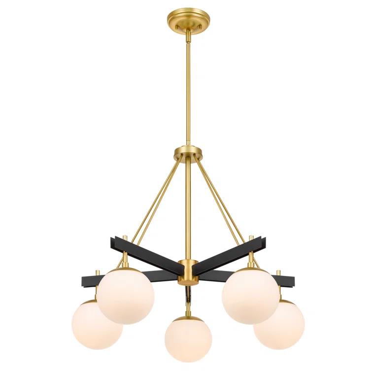 Varaluz Allie 5-Light Chandelier, Black/Satin Brass
