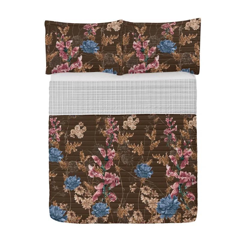 Microfiber Reversible 3 Piece Coverlet/Bedspread Set