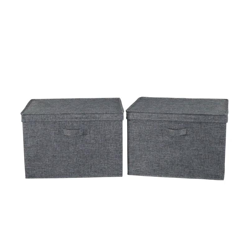 Household Essentials Household Essentials Wide Storage Box Fabric Bin (Set of 2)