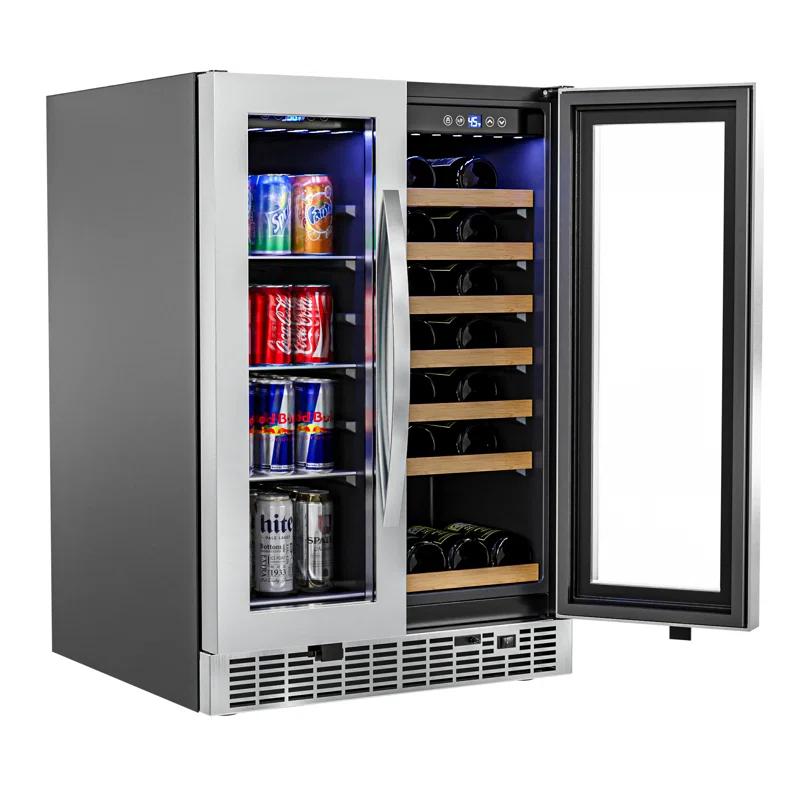 KoolMore Koolmore 24 in. Width 21 Bottles and 60 Cans Dual Zone Freestanding/Built-In Wine & Beverage Refrigerator.