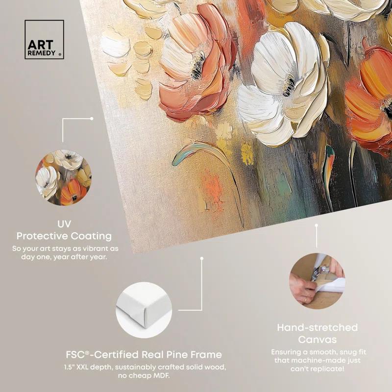 Art Remedy Frosted Flame Flower I Canvas Glam Floral Art by Art Remedy
