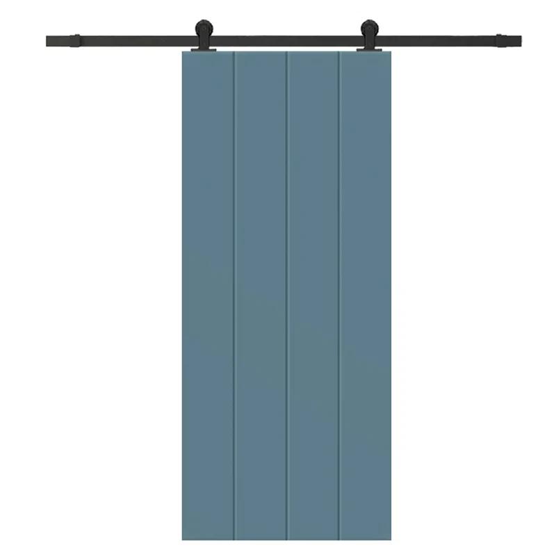 Calhome Paneled Manufactured Wood Painted Barn Door