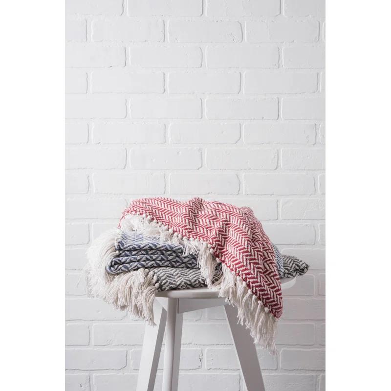 Design Imports  Herringbone Chevron Cotton Throw & Reviews | Wayfair