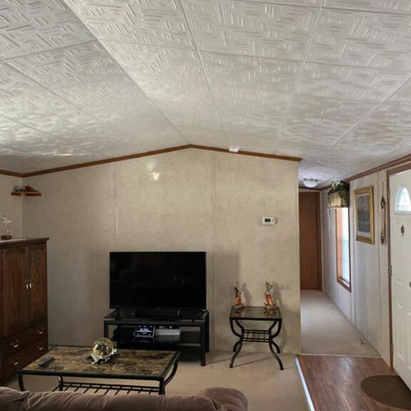 A La Maison Ceilings Country Wheat 1.6 ft. x 1.6 ft. Polystyrene Glue-up Ceiling Tile (Set of 96)