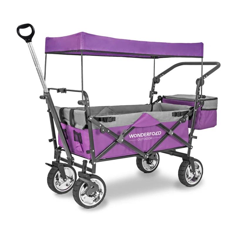 WonderFold Outdoor S4 Push & Pull Folding Wagon With Canopy & Brakes | Wayfair