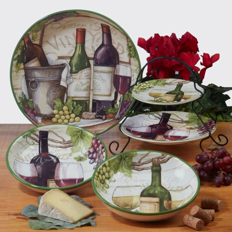 Certified International Meadow Brook Vineyard Set Of 4 Dinner Plate 10.5" 2 Asst.