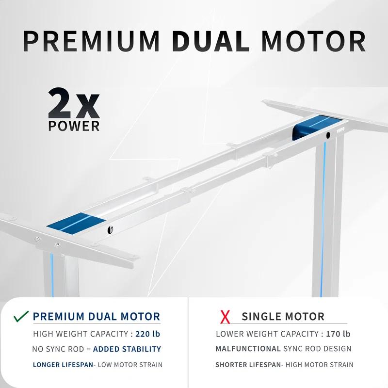 VIVO Electric Dual Motor Standing Desk Frame, E-200 Series