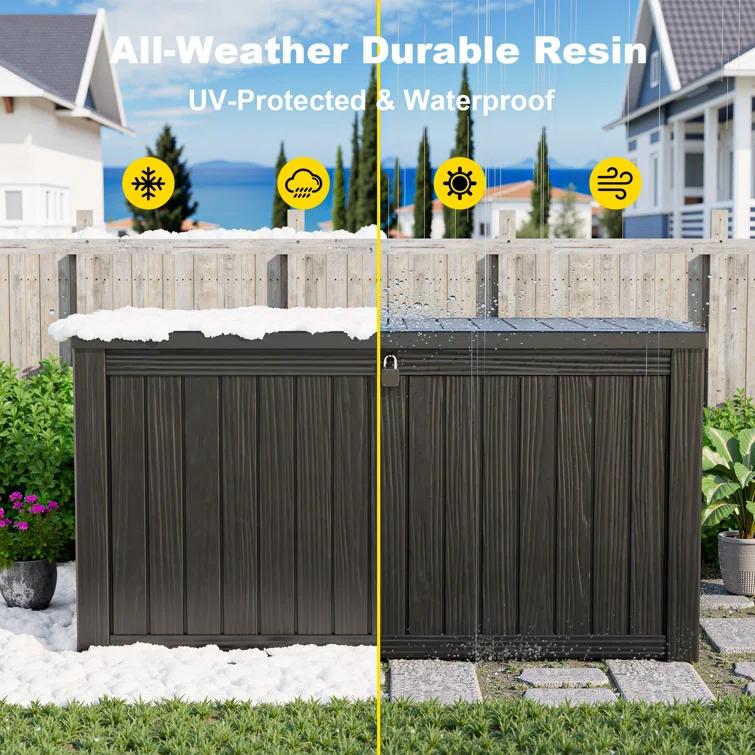 Emperic Design 150-Gal Water Resistant Resin Lockable Deck Box