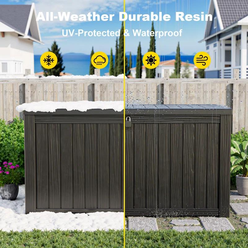 Emperic Design 150-Gal Water Resistant Resin Lockable Deck Box