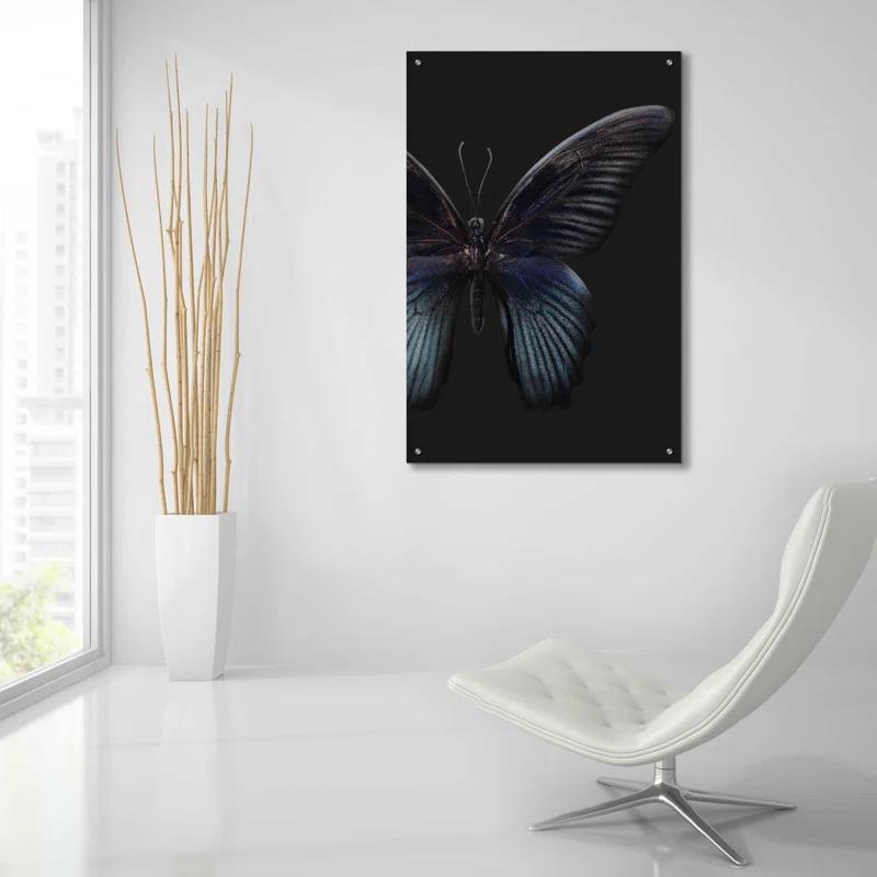 Latitude Run® " Black Butterfly On Grey " by Design Fabrikken
