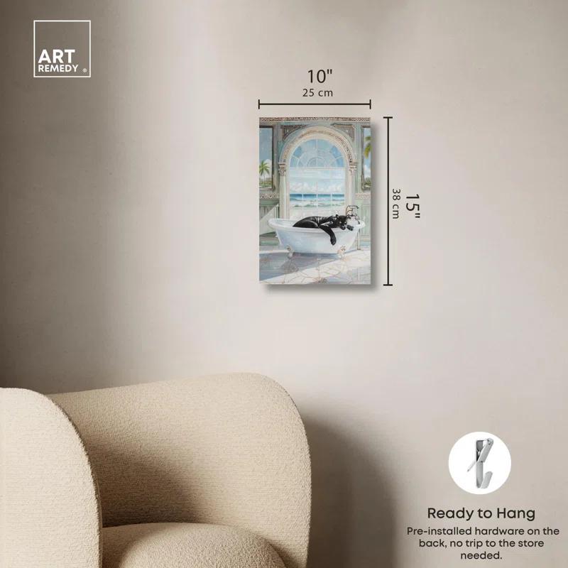 Art Remedy Panther Arch Bathroom Canvas Glam Bathroom Art by Art Remedy